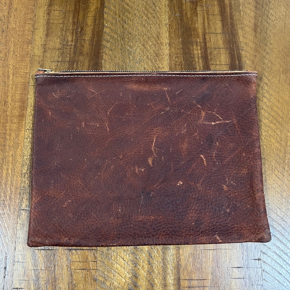 GUC KMM&Co Medium Tan Kodiak Leather Pouch
